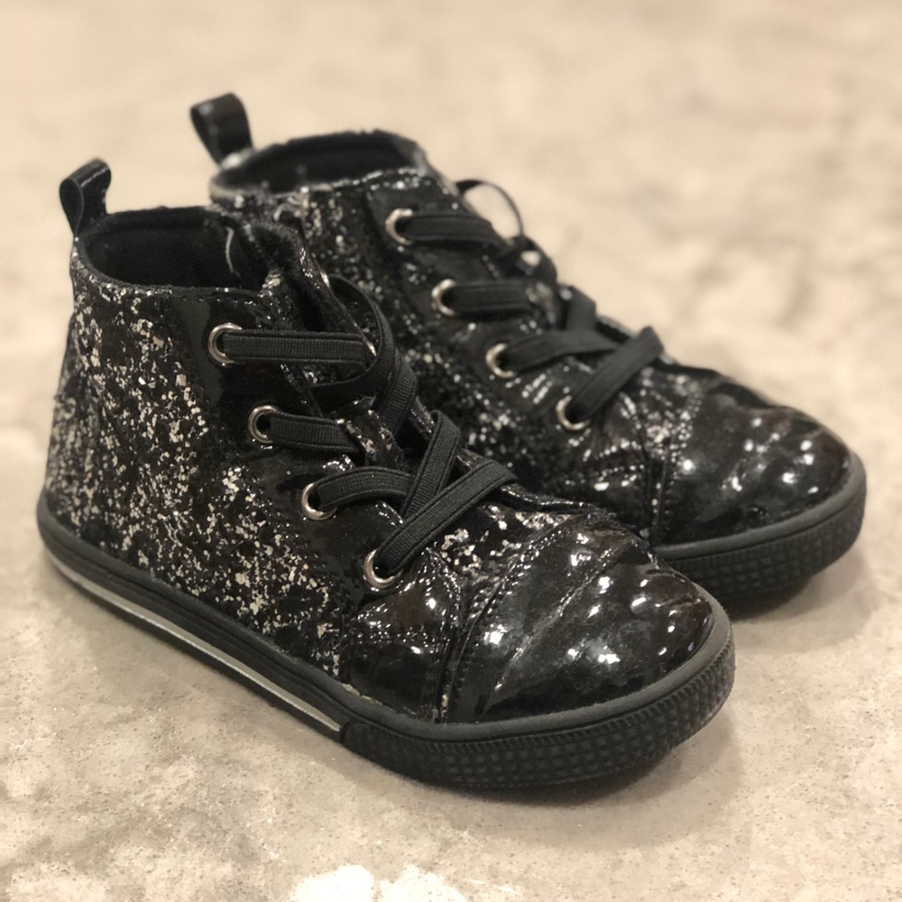 Harper Canyon Girls Silver Glitter Sneakers 9M